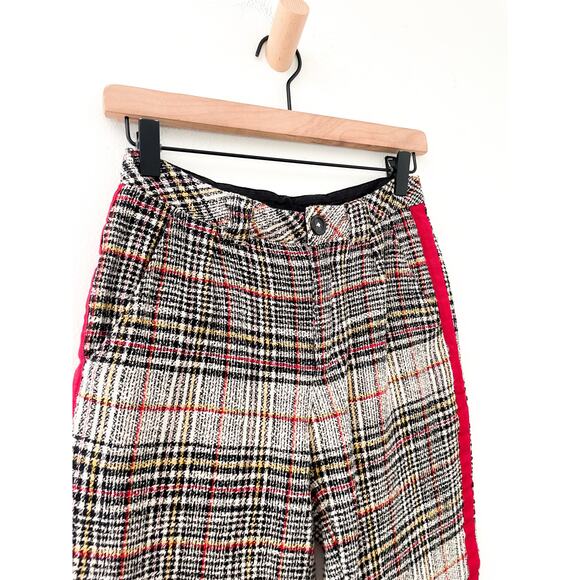 Free People Good Vibes Plaid Pants Size 0 Straight Leg Pinstripe Punk Grunge - Picture 4 of 14